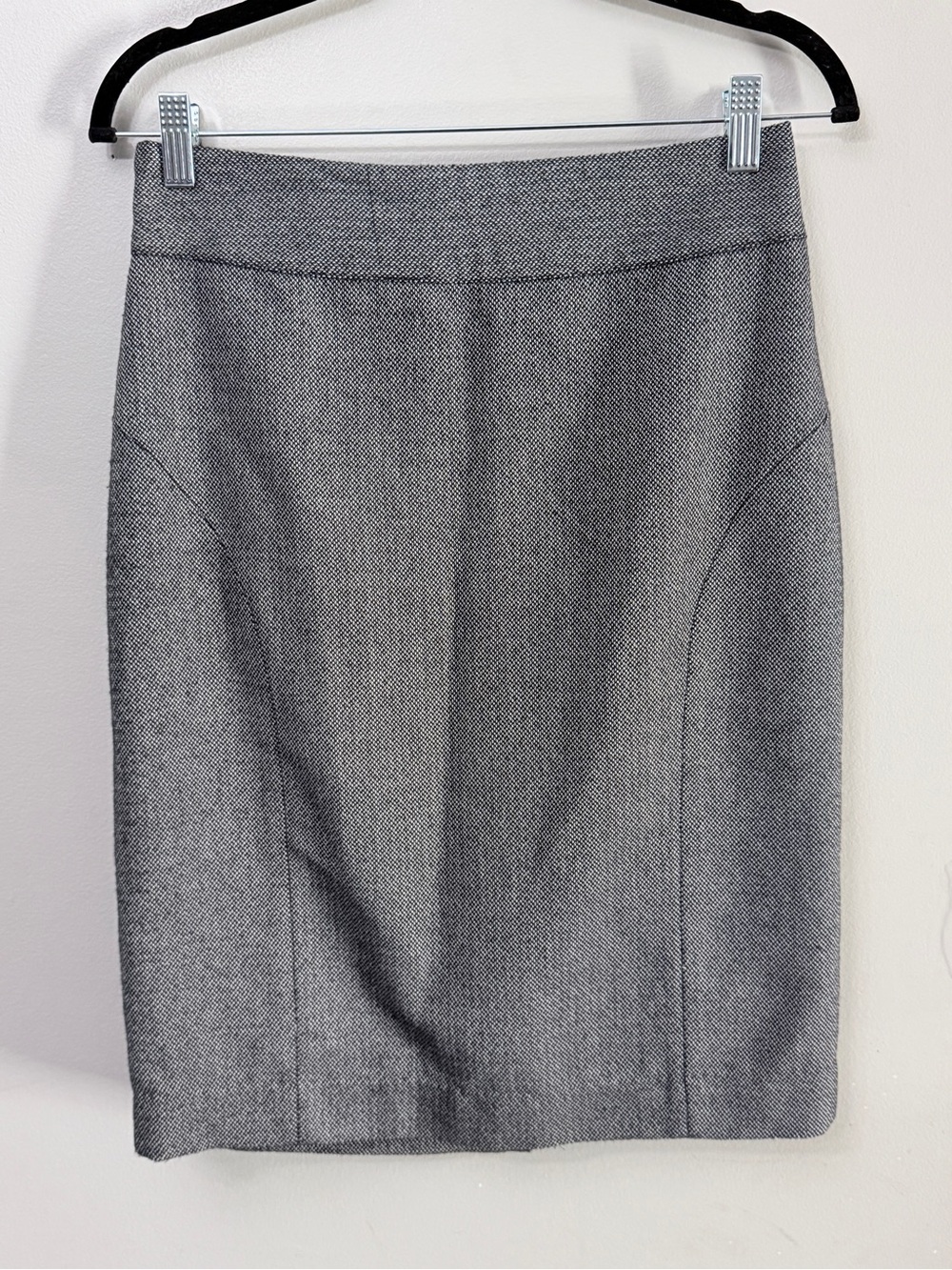 Banana Republic Grey Textured Tweed Lined Pencil Skirt 4